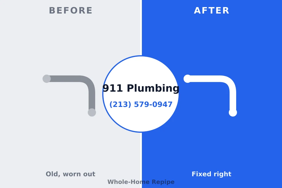 Before and after: plumbing repair Fairmont City, IL
